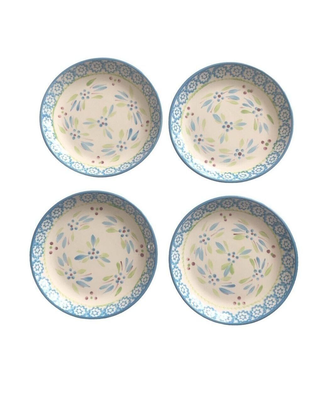 Temp-Tations Old World Turquoise Blue set of 4 bread and butter plates. 6.5”